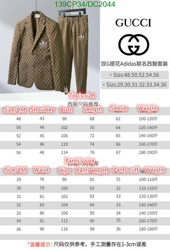 Gucci-Clothing Code: DC2044 $: 139USD