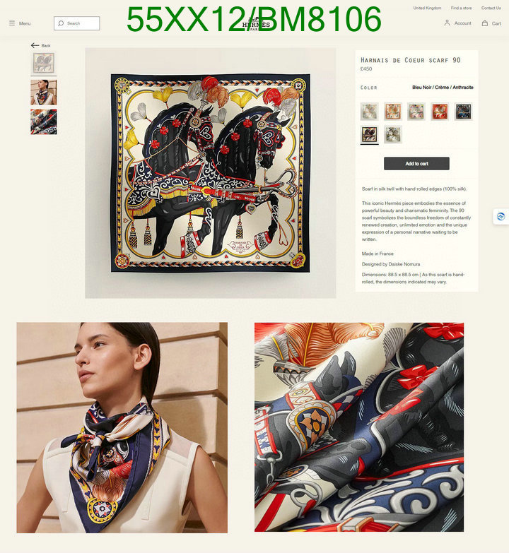 Hermes-Scarf Code: BM8106 $: 55USD