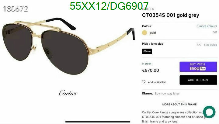 Cartier-Glasses Code: DG6907 $: 55USD