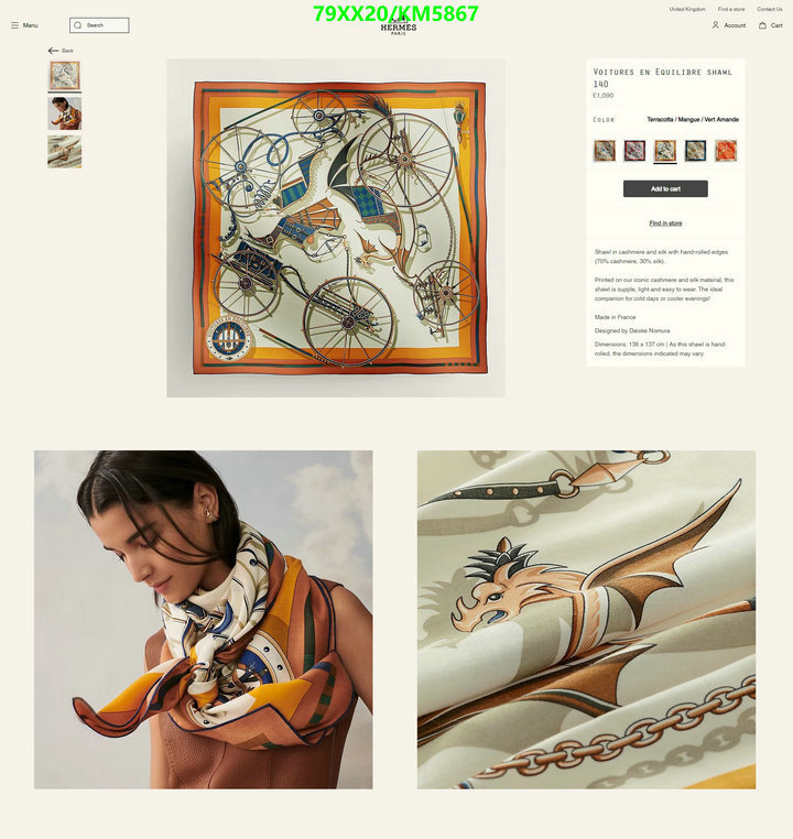 Hermes-Scarf Code: KM5867 $: 79USD