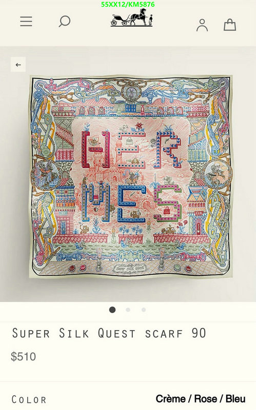 Hermes-Scarf Code: KM5876 $: 55USD