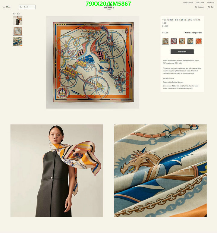 Hermes-Scarf Code: KM5867 $: 79USD