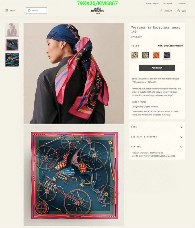 Hermes-Scarf Code: KM5867 $: 79USD