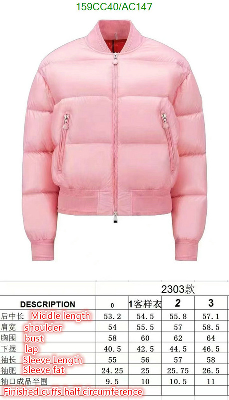 Moncler-Down jacket Women Code: AC147 $: 159USD