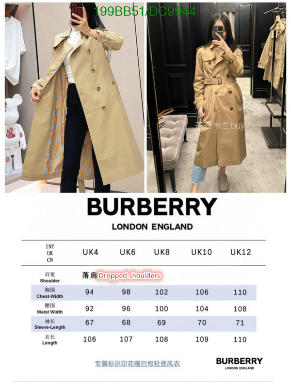 Burberry-Down jacket Women Code: DC9944 $: 199USD