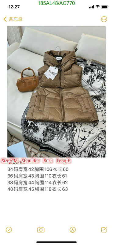 MaxMara-Down jacket Women Code: AC770 $: 185USD