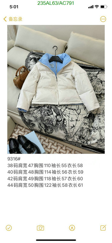 Prada-Down jacket Women Code: AC791 $: 235USD