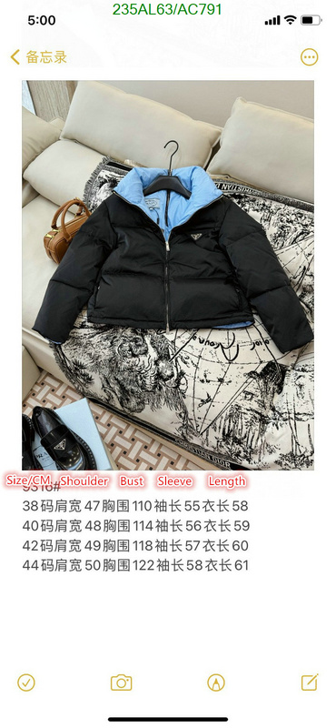 Prada-Down jacket Women Code: AC791 $: 235USD