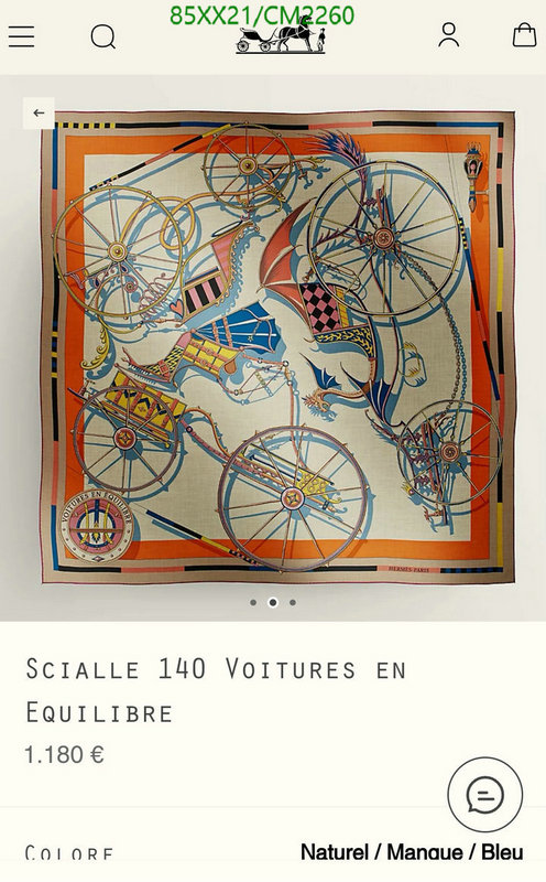 Hermes-Scarf Code: CM2260 $: 85USD