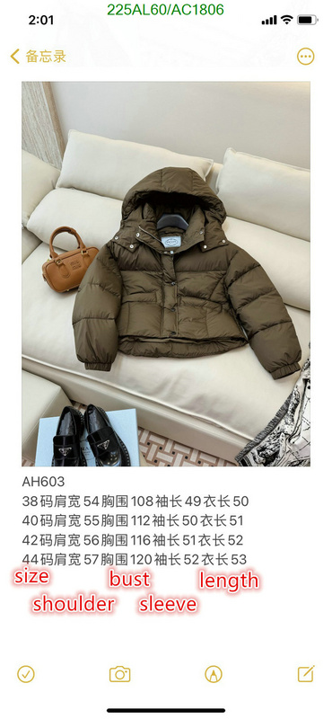 Prada-Down jacket Women Code: AC1806 $: 225USD