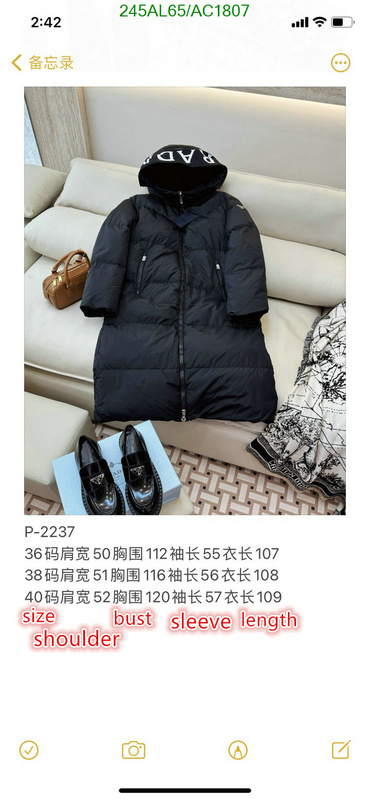 Prada-Down jacket Women Code: AC1807 $: 245USD