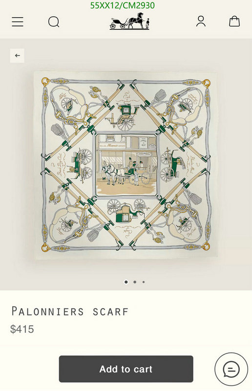 Hermes-Scarf Code: CM2930 $: 55USD