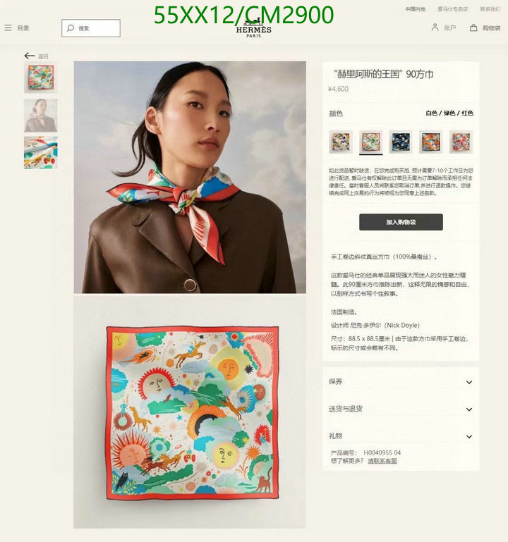 Hermes-Scarf Code: CM2900 $: 55USD