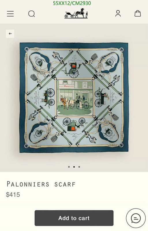 Hermes-Scarf Code: CM2930 $: 55USD