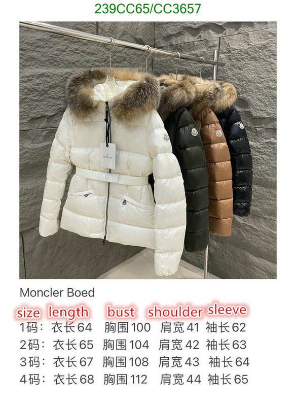 Moncler-Down jacket Women Code: CC3657 $: 239USD