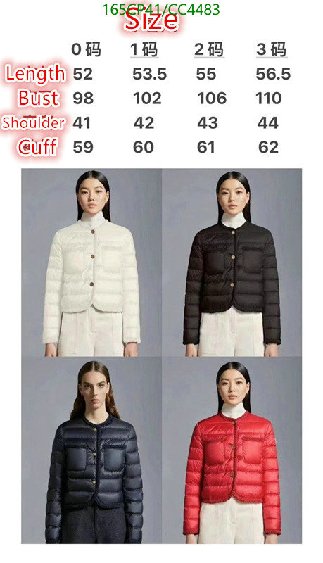 Moncler-Down jacket Women Code: CC4483 $: 165USD