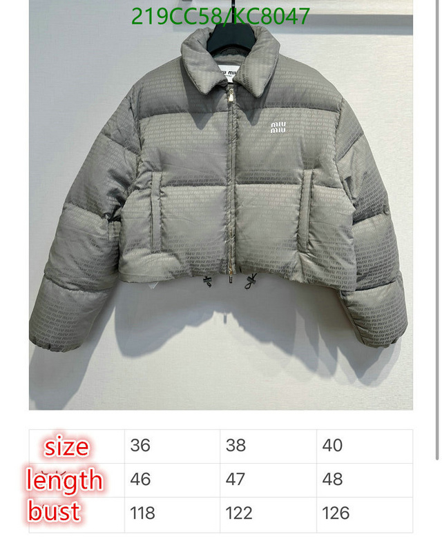 Miu Miu-Down jacket Women Code: KC8047 $: 219USD