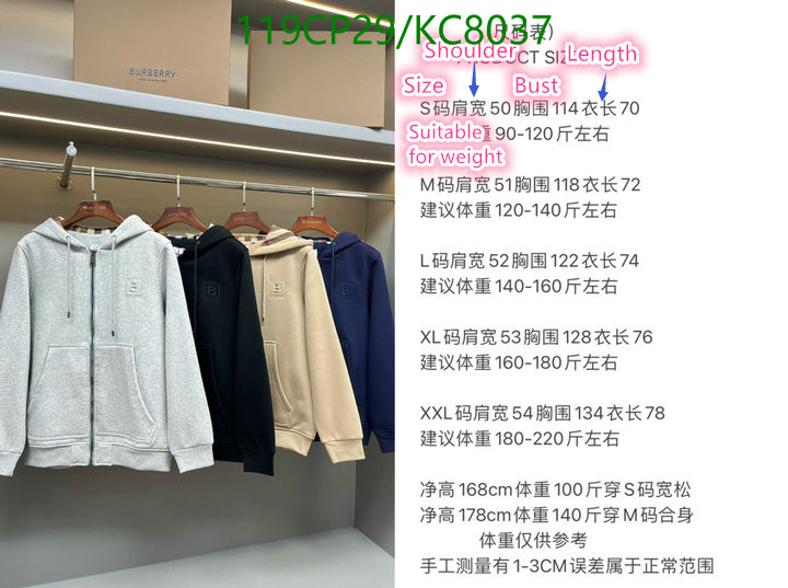 Burberry-Clothing Code: KC8037 $: 119USD