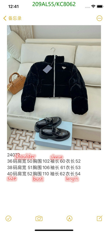 Prada-Down jacket Women Code: KC8062 $: 209USD