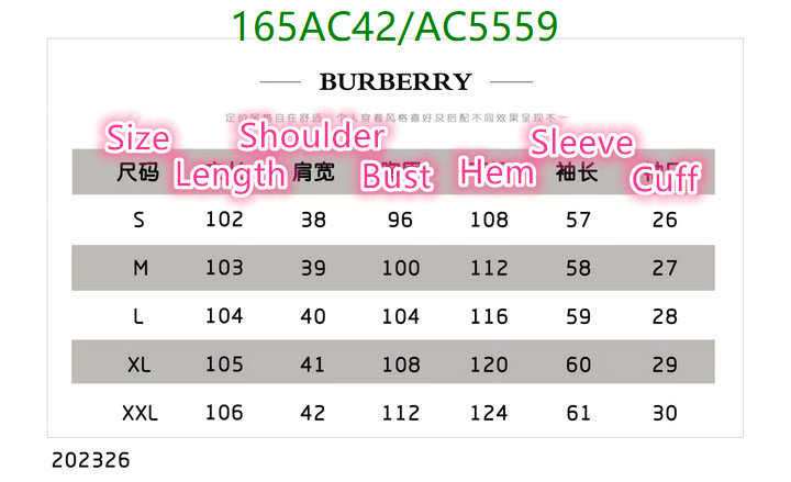 Burberry-Clothing Code: AC5559 $: 165USD