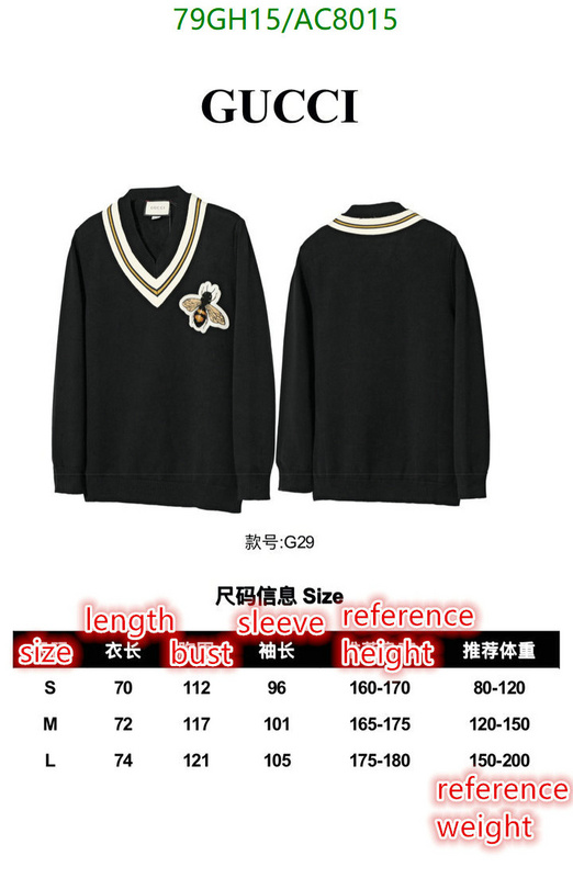 Gucci-Clothing Code: AC8015 $: 79USD