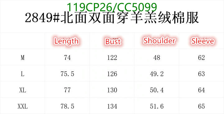 The North Face-Clothing Code: CC5099 $: 119USD