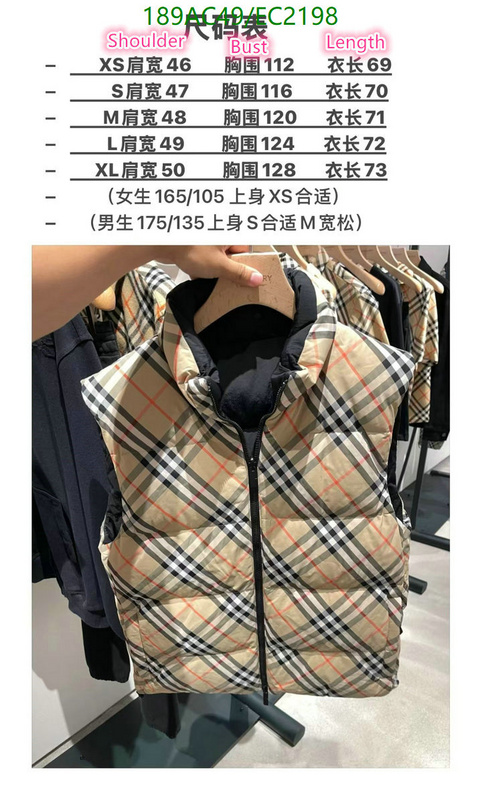 Burberry-Down jacket Women Code: EC2198 $: 189USD