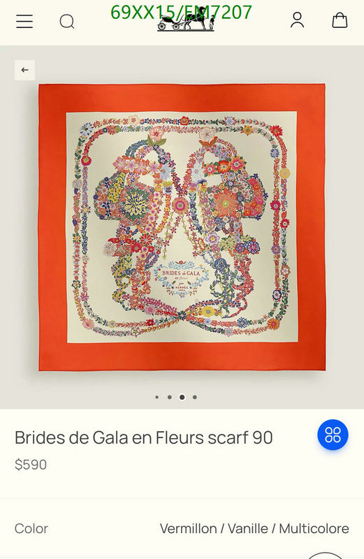 Hermes-Scarf Code: EM7207 $: 69USD