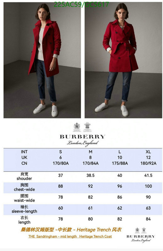 Burberry-Clothing Code: GC5617 $: 225USD