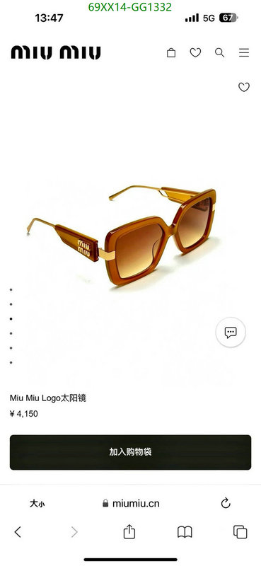 MiuMiu-Glasses Code: GG1332 $:69USD