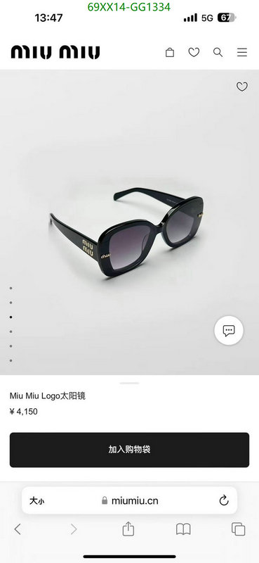 MiuMiu-Glasses Code: GG1334 $:69USD