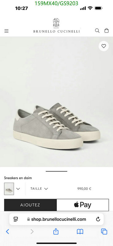 Brunello Cucinelli-Men shoes Code: GS9203 $: 159USD