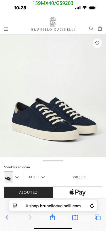 Brunello Cucinelli-Men shoes Code: GS9203 $: 159USD