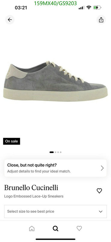 Brunello Cucinelli-Men shoes Code: GS9203 $: 159USD