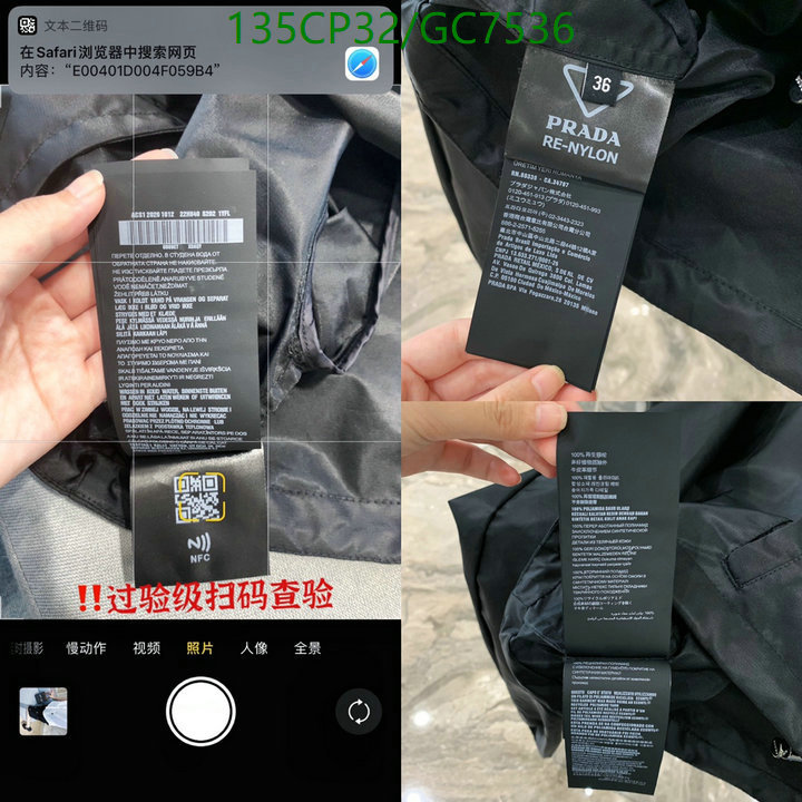 Prada-Clothing Code: GC7536 $: 135USD