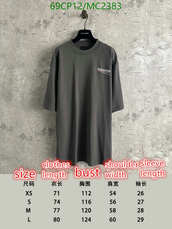 Balenciaga-Clothing Code: MC2383 $: 69USD