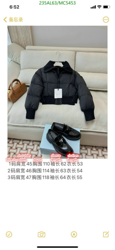 Moncler-Down jacket Women Code: MC5453 $: 235USD