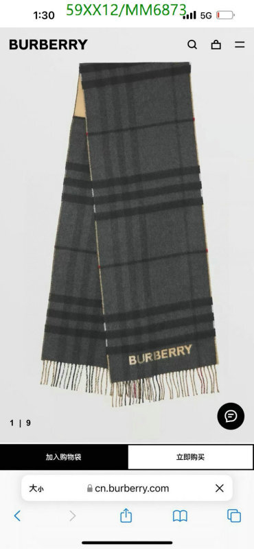 Burberry-Scarf Code: MM6873 $: 59USD