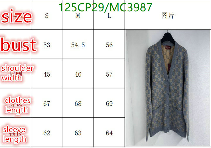 Gucci-Clothing Code: MC3987 $: 125USD