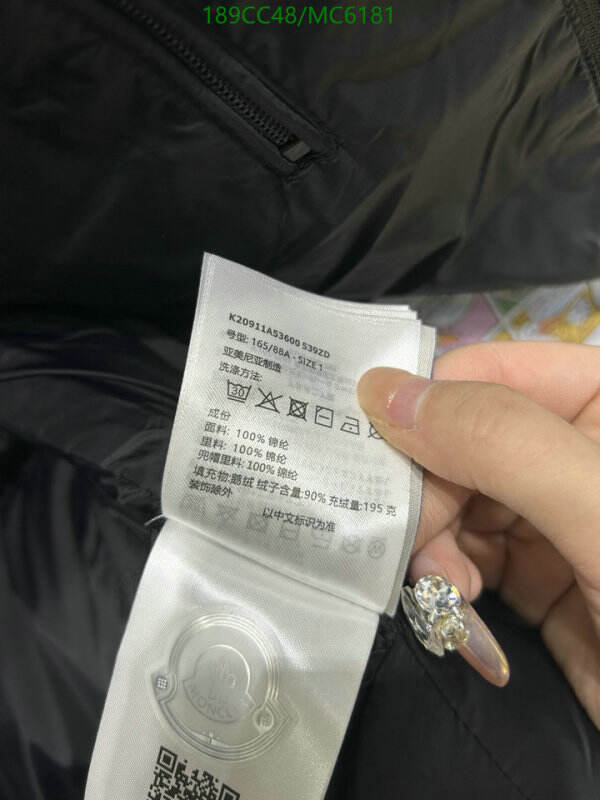 Moncler-Down jacket Men Code: MC6181 $: 189USD