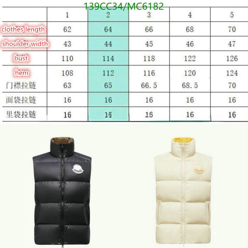 Moncler-Down jacket Women Code: MC6182 $: 139USD