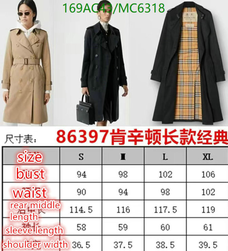 Burberry-Down jacket Women Code: MC6318 $: 169USD