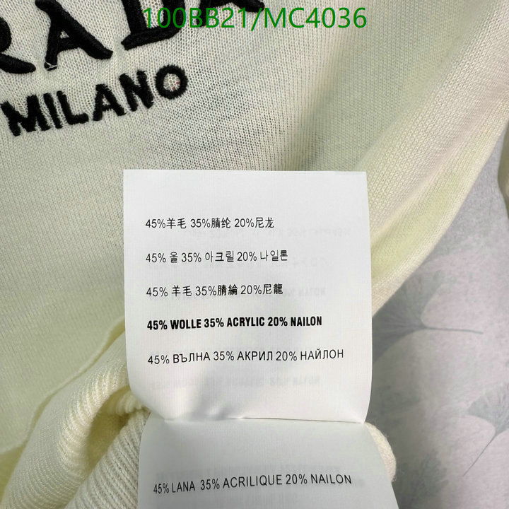 Prada-Clothing Code: MC4036 $: 100USD