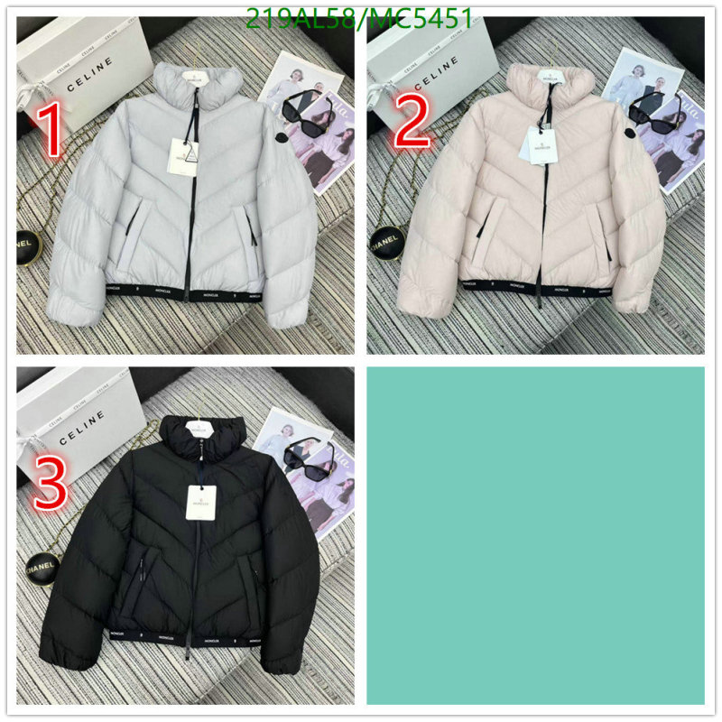 Moncler-Down jacket Women Code: MC5451 $: 219USD