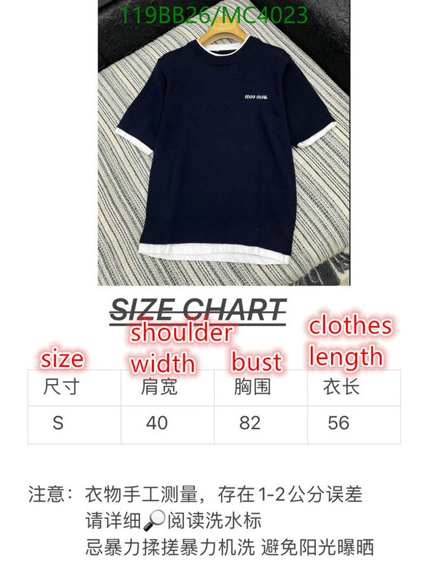 MIUMIU-Clothing Code: MC4023 $: 119USD