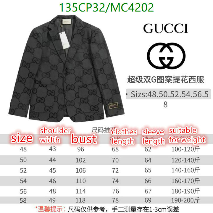 Gucci-Clothing Code: MC4202 $: 135USD