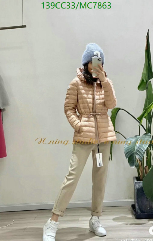 Moncler-Down jacket Women Code: MC7863 $: 139USD