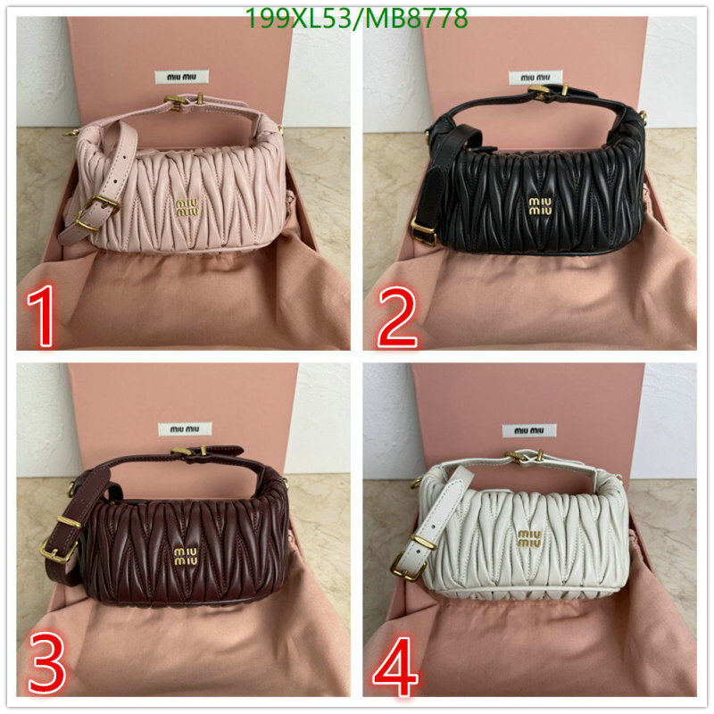 Miu Miu-Bag-Mirror Quality Code: MB8778 $: 199USD