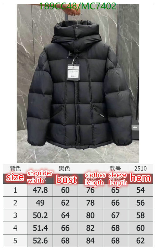 Moncler-Down jacket Women Code: MC7402 $: 189USD