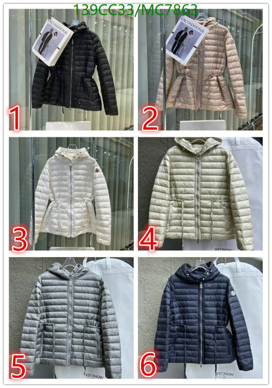 Moncler-Down jacket Women Code: MC7863 $: 139USD